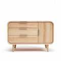 Wooden nightstand with three drawers and one door 90 x 45 x 70cm