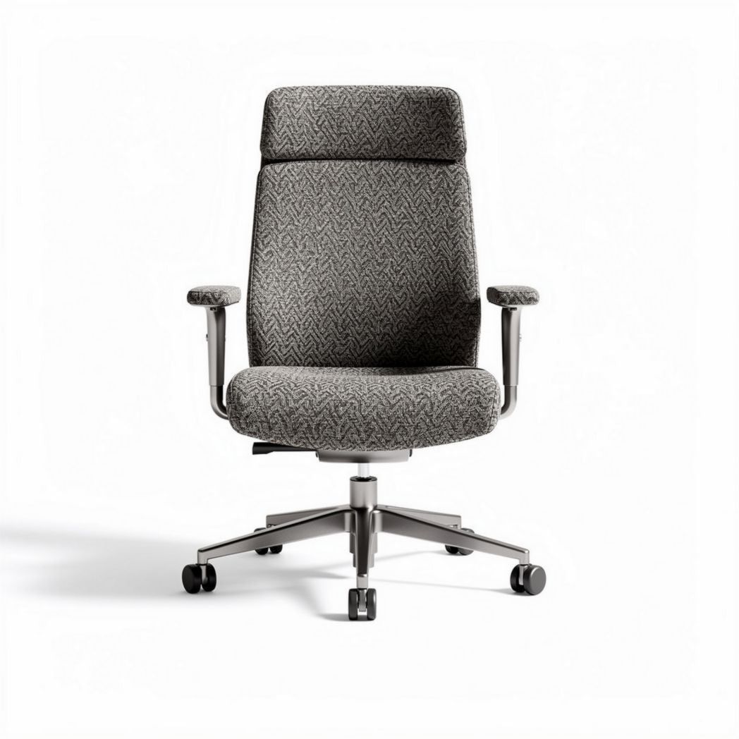 ergonomic office chair with gray upholstery and adjustable armrests 50 x 60 x 110cm