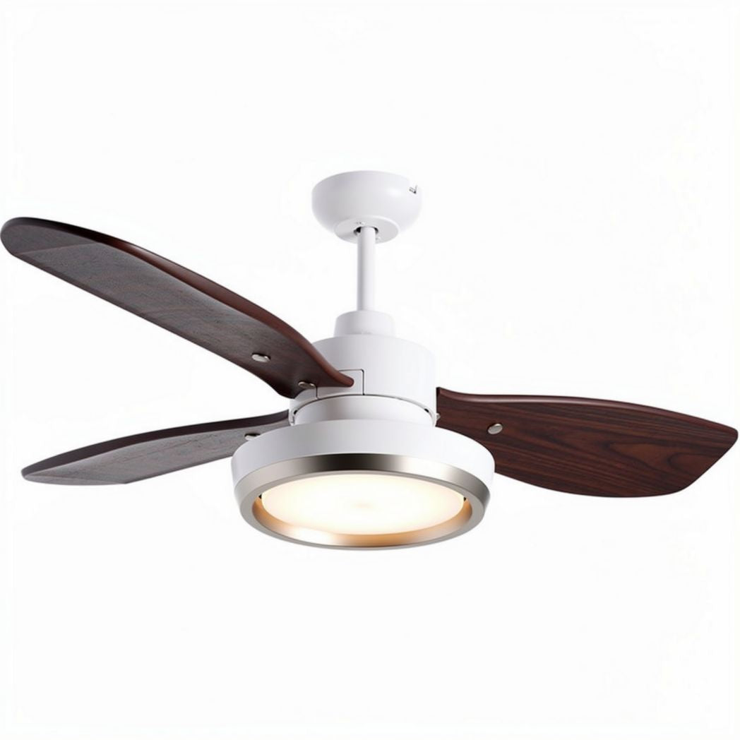 Ceiling fan with wooden blades and integrated light fixture 38 x 38 x 30cm