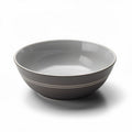 Stoneware serving bowl 25 x 25 x 8cm gray with white stripe design